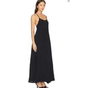 Vitamin A Mari Maxi Dress Black Linen Size Small